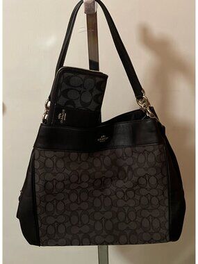 Coach F57612 Outline Signature Lexy Shoulder Bag & Wallet LIKE NEW